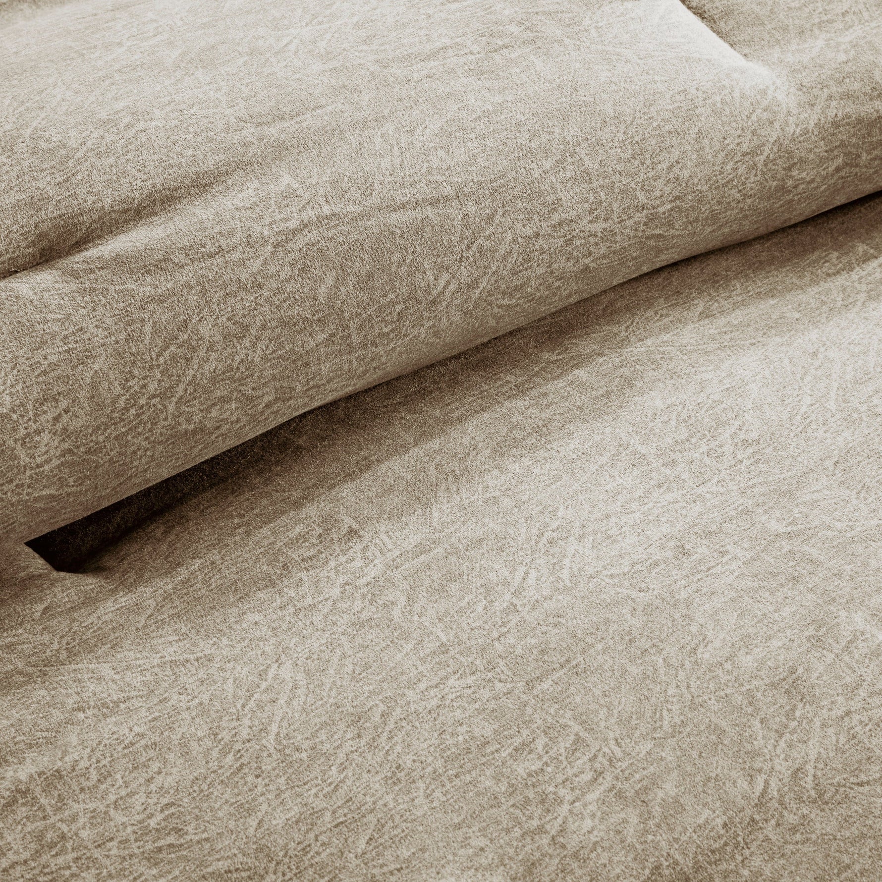 7 Piece Faux Suede Comforter Set Tan King