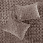 3 Piece Velvet Quilt Set Taupe Full/Queen