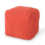 Sunny Square Pouf - Versatile Ottoman or Floor Cushion in Coral