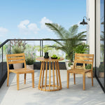Outdoor Dining Side Chair Set of 2 - Teak Finish