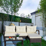 Outdoor Patio Furniture 3-Piece Conversation Set (Beige Cushion)