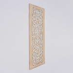 20” x 63” Hand-Carved Wooden Wall Panel – Rustic Antique Mandala Design