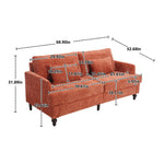 Mid Century Modern Fabric Loveseat Sofa, 2 Seat Upholstered Couch