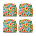 Outdoor Patio Chair Cushions, Water-Repellent U-Shape Thick Foam Seat Cushions (Set of 4)