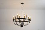 15-Light Industrial Iron Candle Chandelier Modern Farmhouse Pendant Light
