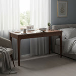 Desk With Drawers, Smooth Edge Design - Walnut