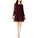 Taylor Women's Plus Size Chiffon Long Sleeve Shift Dress