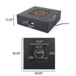 Outdoor 50000 BTU Propane Fire Pit, Dark Grey, with Tank Holder