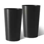 2 Pack Tall 21.7 in Modern Square Planters for Indoor and Outdoor Use