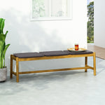 Cambria Rustic 3-Seater Outdoor Bench with Teak Finish