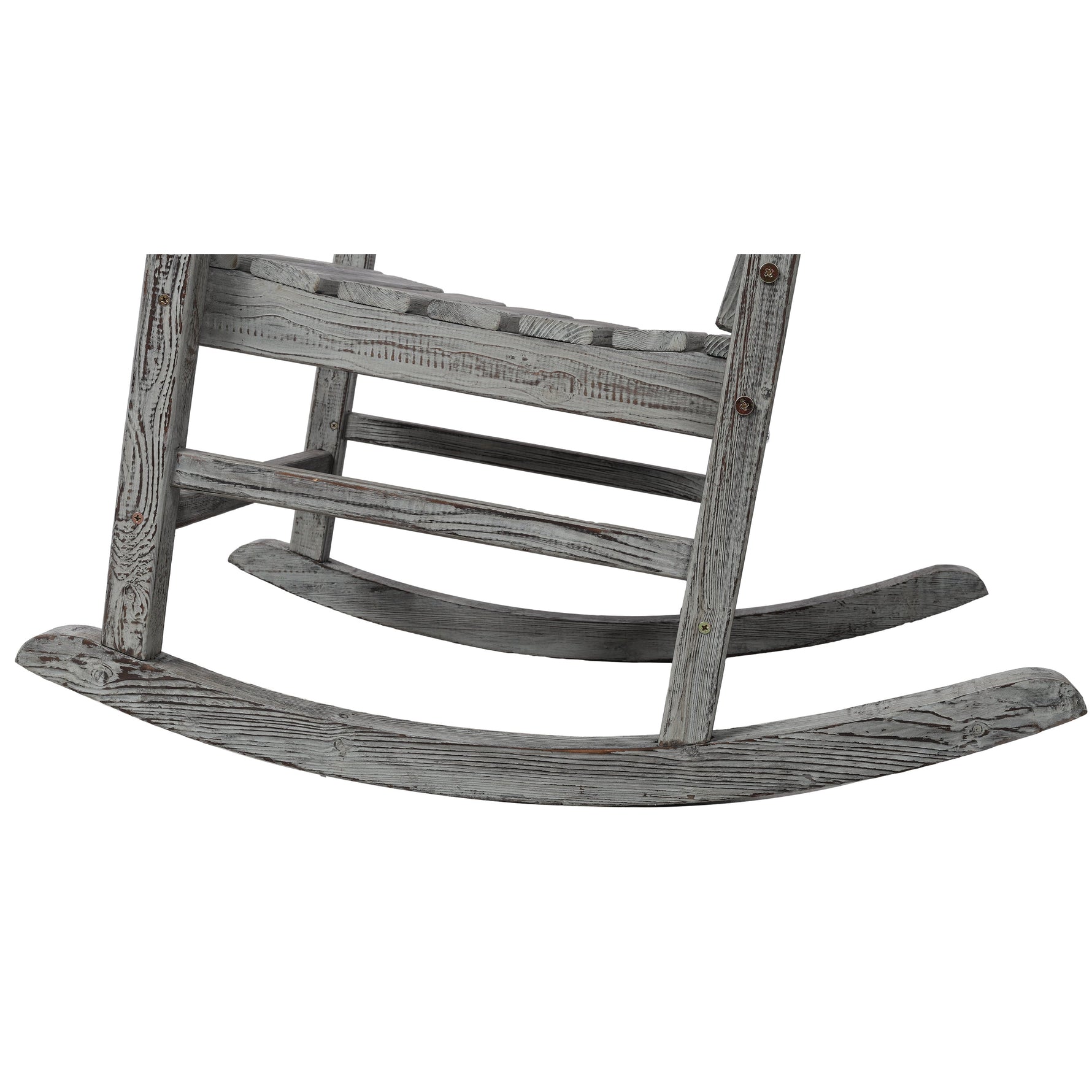 Wooden Oversized Porch Rocker Chair With Wide Seat and Tall Backrest