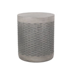 Outdoor Lightweight End Table Round Concrete Outdoor Side Table - Natural