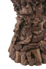 Brown Mulberry and Paulownia Wood Accent Table with Organic Tree Root Base