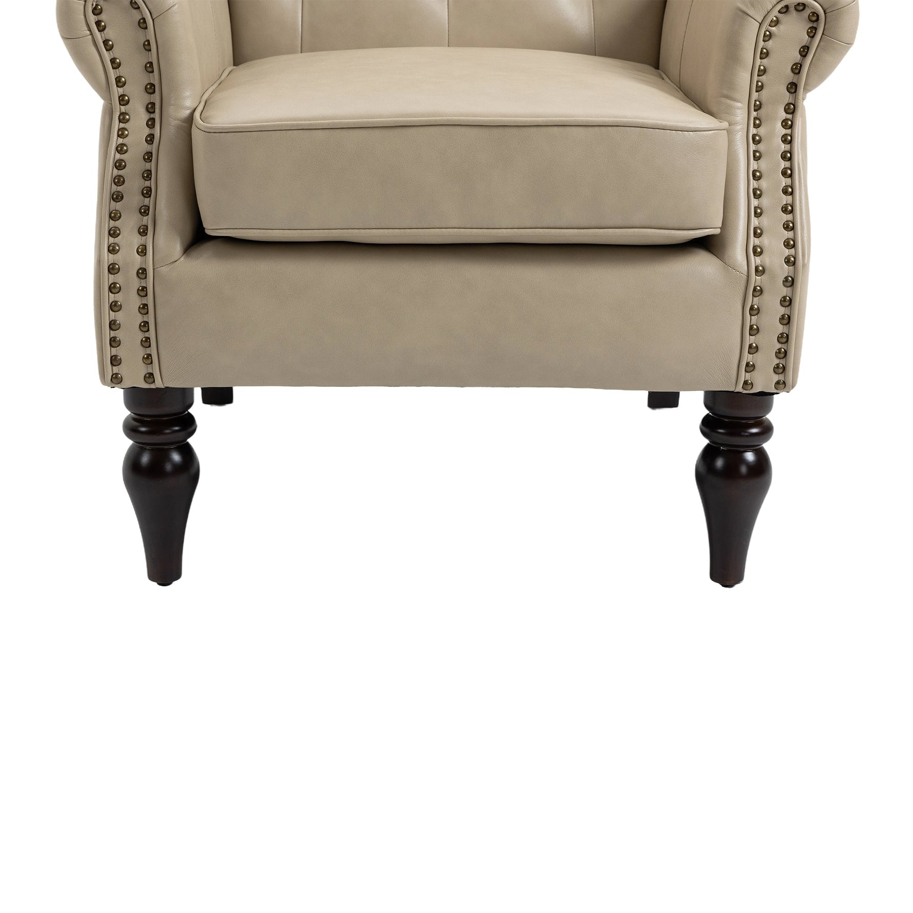 Modern Accent Chair Lounge Chair with Sturdy Wood Legs in Camel PU Leather