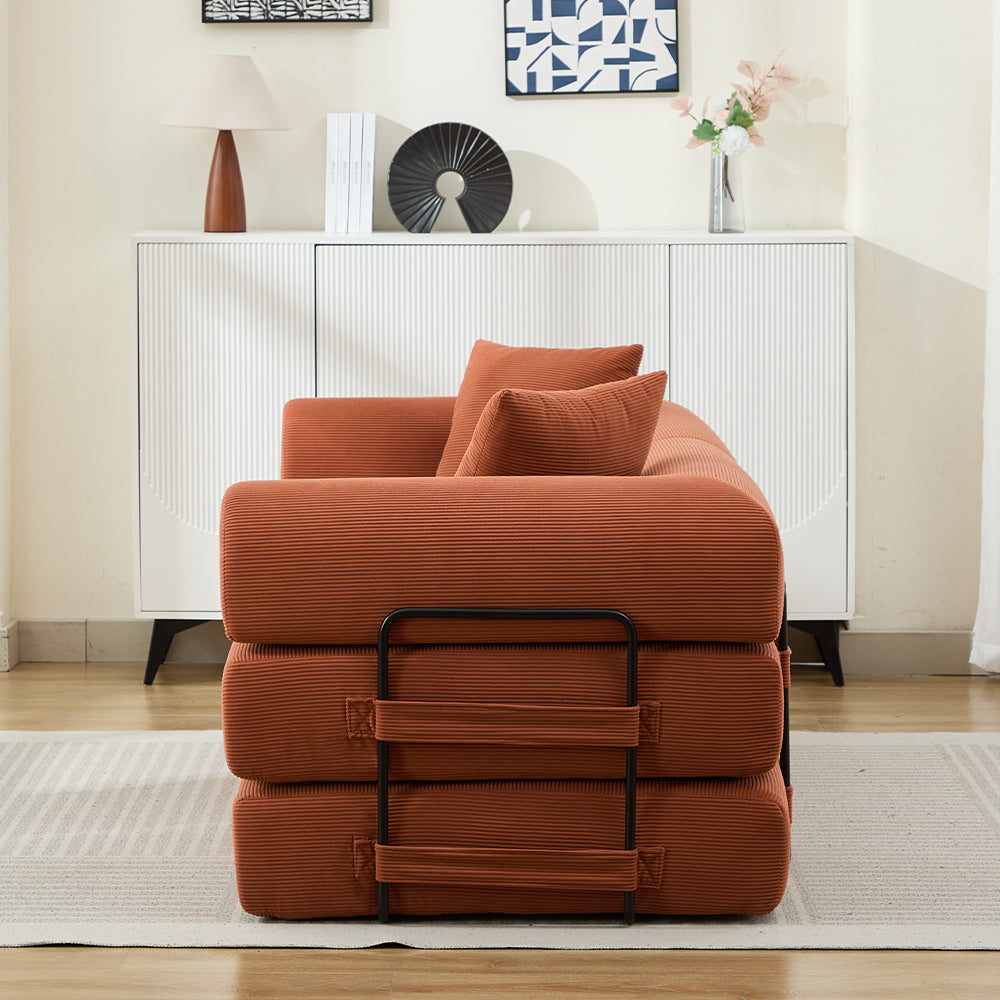 Folding Sofa Bed 78.5" Convertible Couch with 2 Pillows