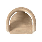 Soren Solid Reclaimed Elm Sculptural Accent Curved Dining Chair, Heritage Light Natural Brown