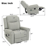 Manual Recliner Chair with 270° Swivel, Massage & Heating