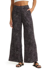 Roxy Small Hours Wide Leg Pants in Anthrocite Lovely Day, Size Medium