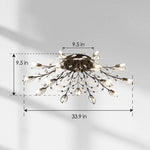 15-Light Chandelier Crystal Ceiling Lamp