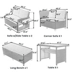 Tomax 5-Piece Outdoor Patio Rattan Sofa Set