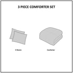 3 Piece Cotton Jacquard Comforter Set Aqua Full/Queen