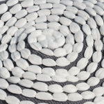 River Handcrafted Cylindrical Pouf in Water Resistant Fabric