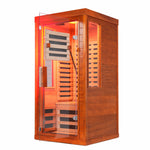 Far infrared sauna front door with red light therapy Low EMFwooden sauna room
