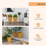 Outsunny 28" Tall Outdoor Planters Set of 3 with Drainage Holes