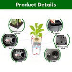 Pack of 2 Brown 22-Inch Faux Rattan Square Planters with Automatic Watering System