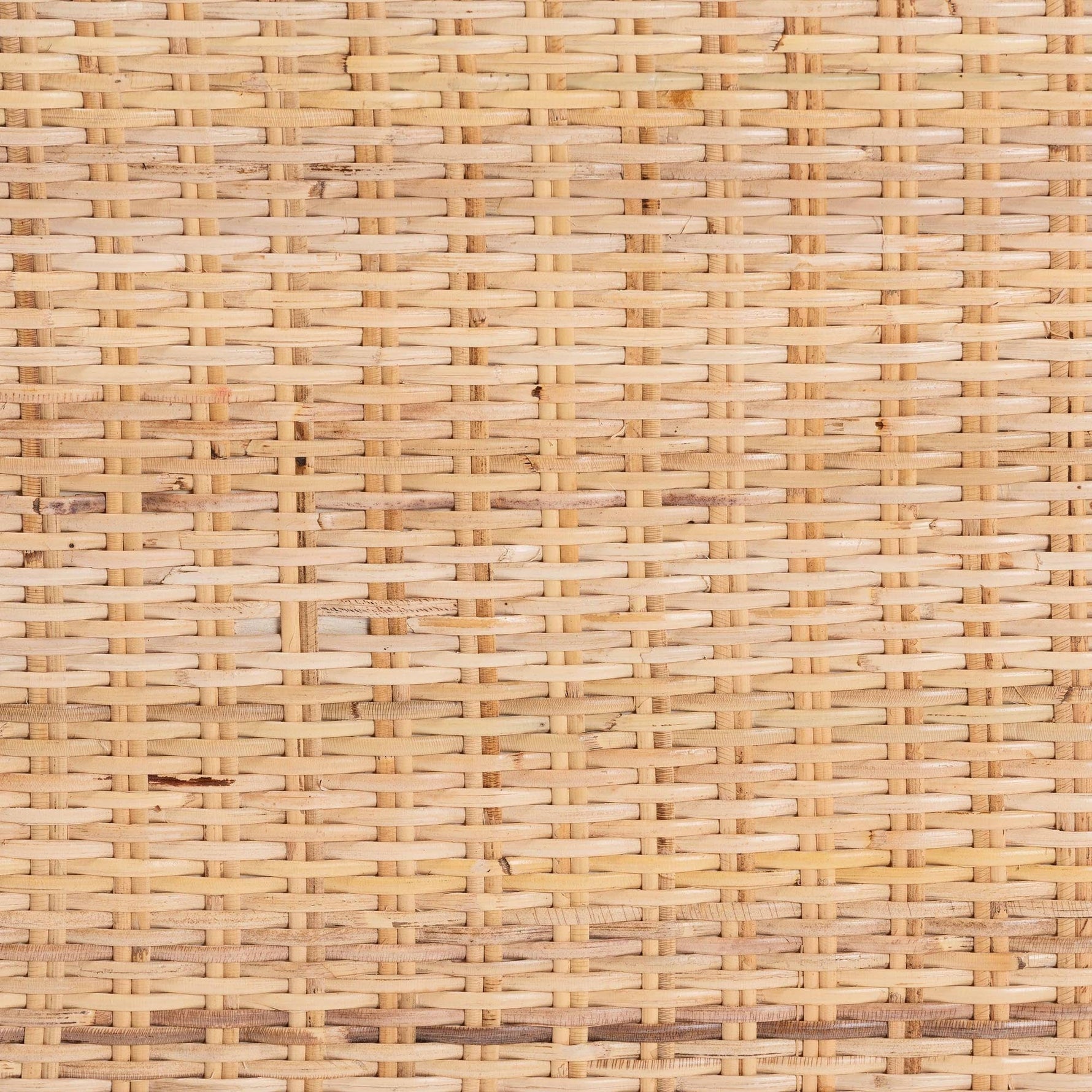Console Table with One Shelf in Natural Rattan and Wood