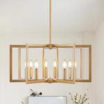 27' Modern Golden Geometric 8-Light Chandelier