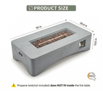 56' Propane Fire Pit Table - Rectangular Outdoor Gas Fire Pit