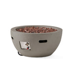 27' Bowl Shaped MGO 40,000 BTU Propane Fire Pit, Light Grey (Tank Cover not Included)