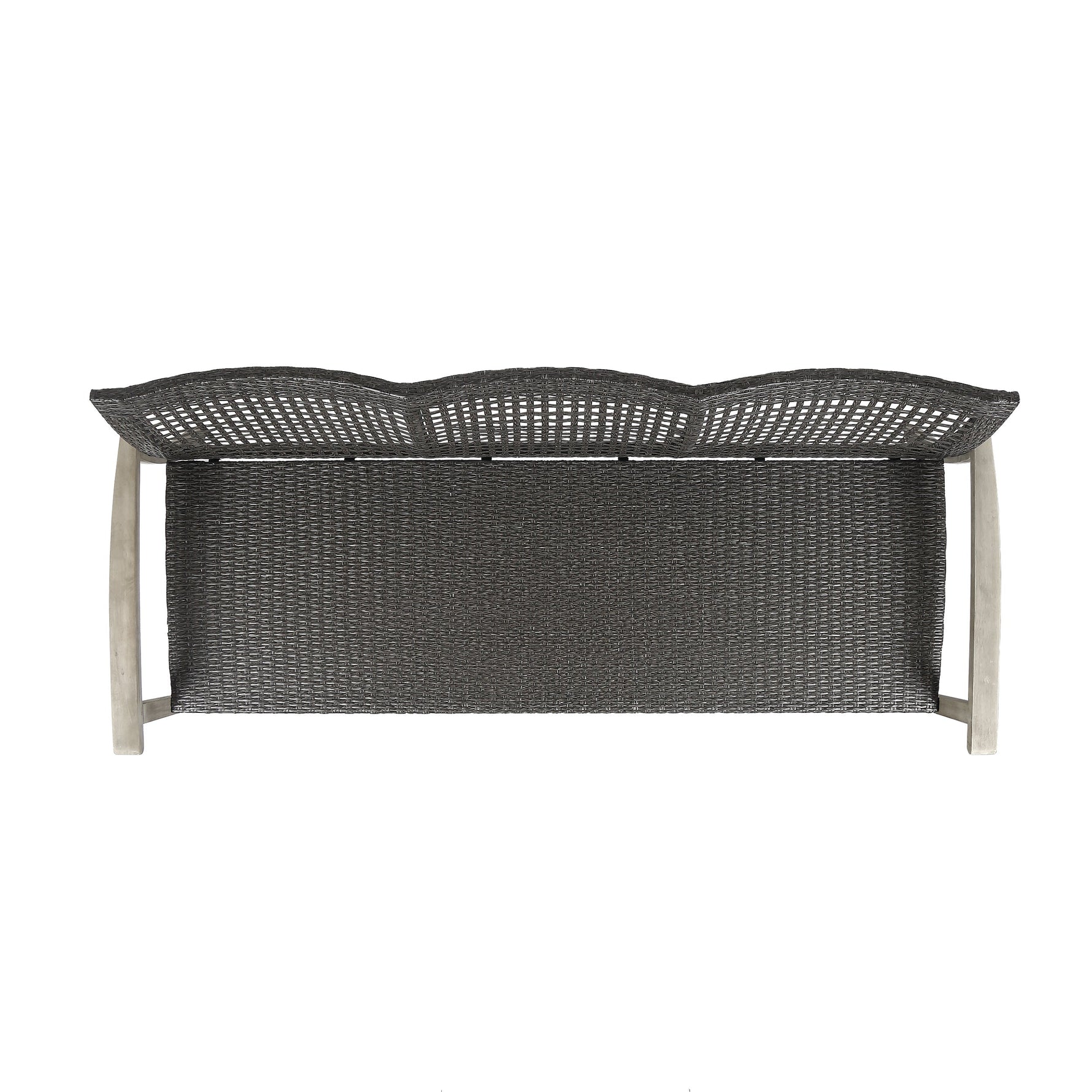 Outdoor Acacia Wood Wicker 3 Seater Sofa