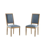French Country Style Dining Chair with Upholstered Seating and Fluted Legs