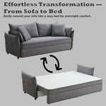 Irina Gray Fabric Sofa Sleeper (Toss Pillows Included)