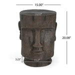 Outdoor Side Table Easter Island Moai Statue Pedestal