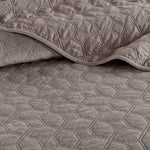 3 Piece Velvet Quilt Set Taupe Full/Queen