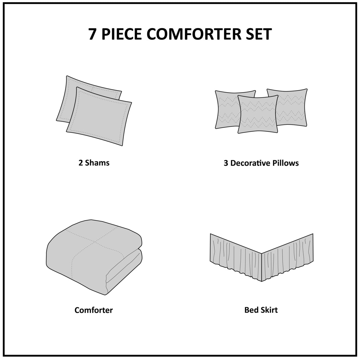 7 Piece Tufted Comforter Set Taupe California King