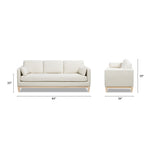 Knox 84' Modern Farmhouse Sofa, Flax White Linen