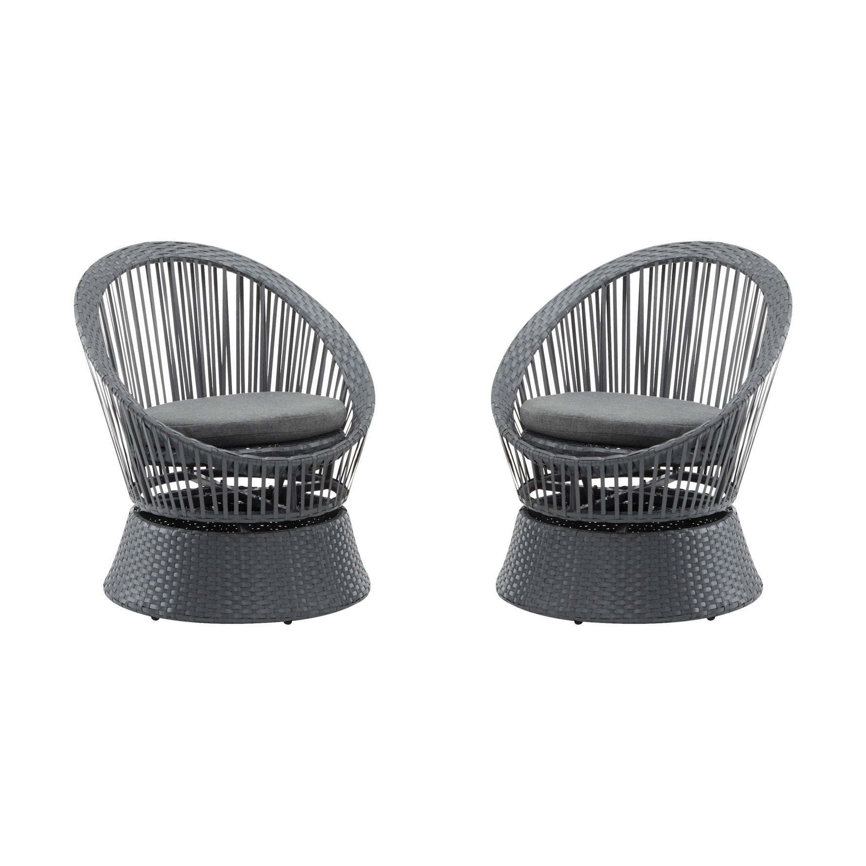 Modern Swivel Wicker Lounge Chair With Round Design