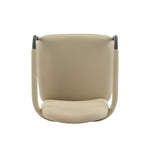 Modern Dining Chair Set of 2 with Iron Frame - Espresso / Khaki