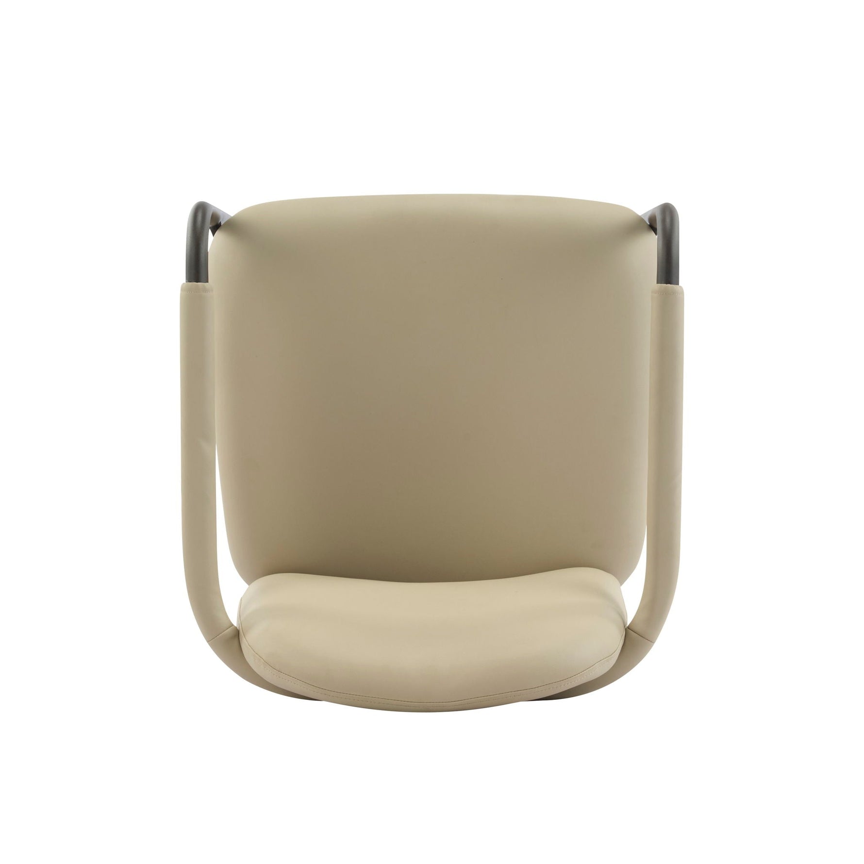 Modern Dining Chair Set of 2 with Iron Frame - Espresso / Khaki