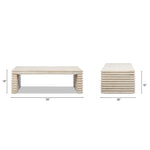 Veda 55" Reclaimed Wood Stacked Geometric Waterfall Coffee Table
