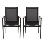 Barrister Dining Chair Set of 2 - Black / Natural