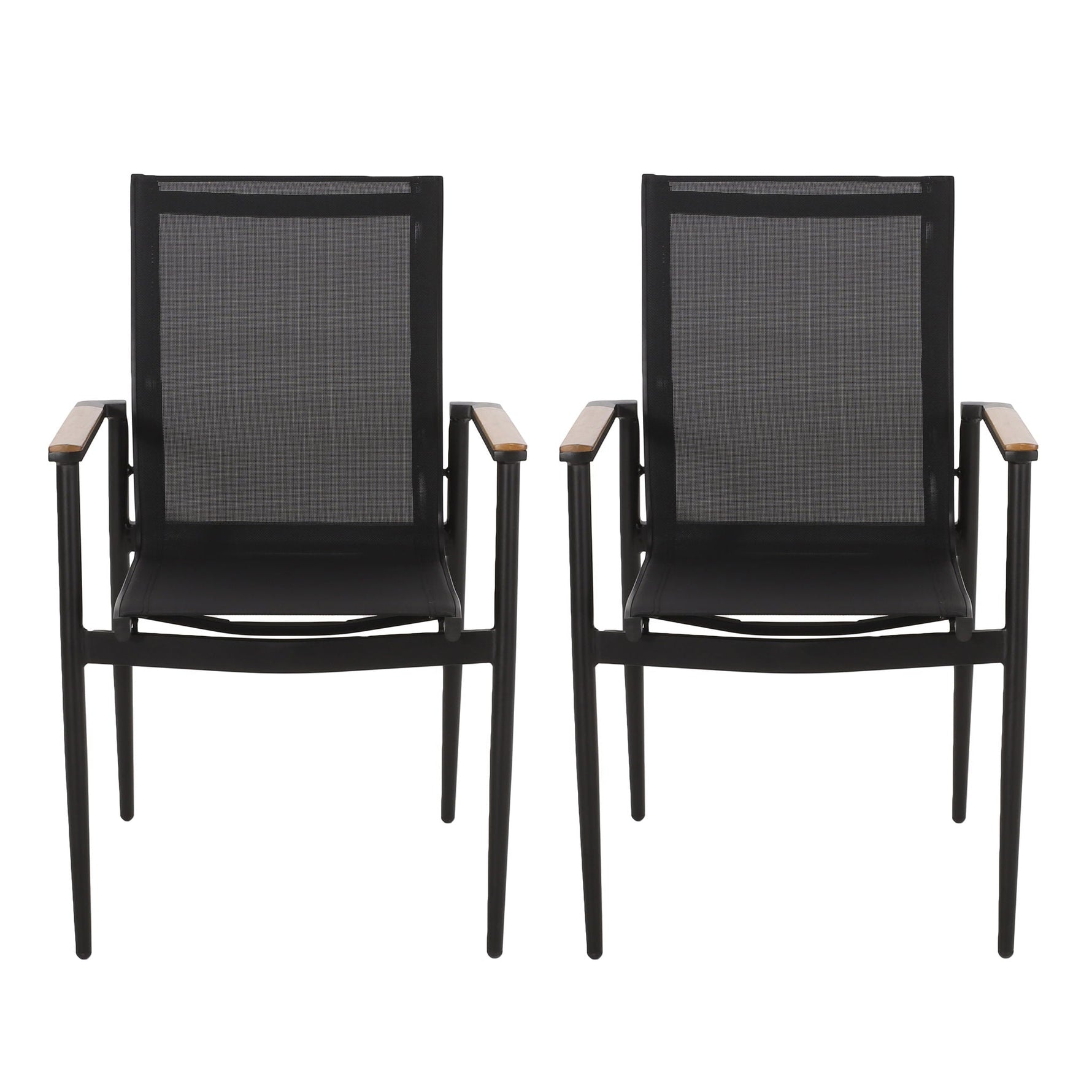 Barrister Dining Chair Set of 2 - Black / Natural