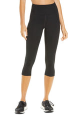 High Waist Capri Leggings - Black