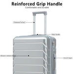 3-Piece ABS Spinner Wheel Luggage Set with Combination Lock