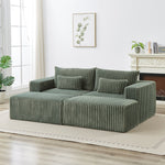 87' Oversized Sectional Lounge Chaise with Plush Corduroy Fabric