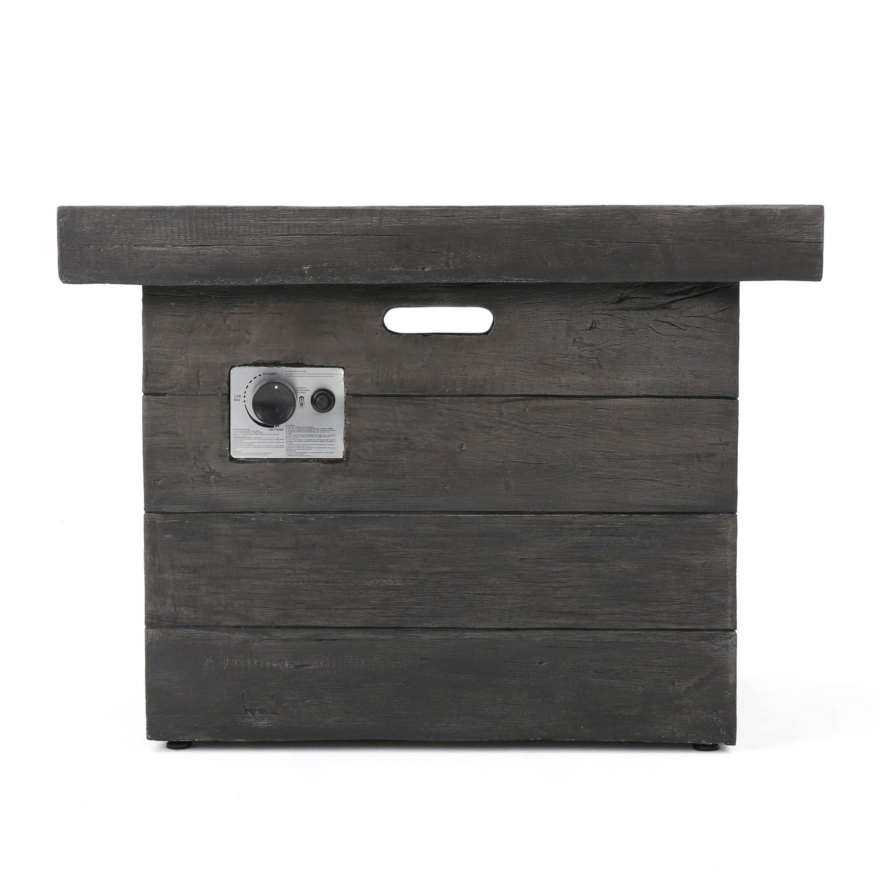 Anchorage Wood Square Fire Pit 40,000 BTU - Gray